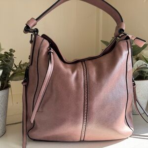 Elegant Pink Leather Shoulder Bag